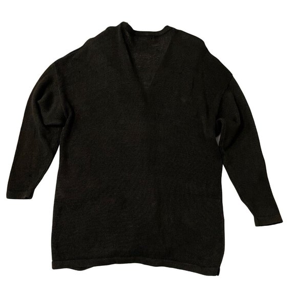 Vintage Extra Point Cardigan Sweater Size 3X Black Bling Rhinestones Snap Front - Picture 4 of 10